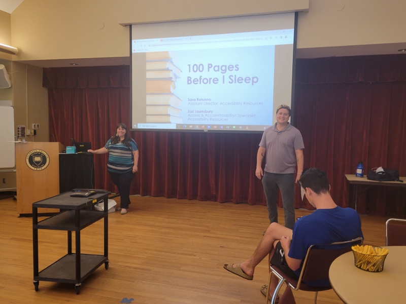 Sara Rotunno and Zac Lounsbury pose at the "100 Pages Before I Sleep" training  <span class="cc-gallery-credit"></span>